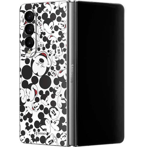 Disney Mickey Mouse Face Pattern Galaxy Z Fold4 5G Skin